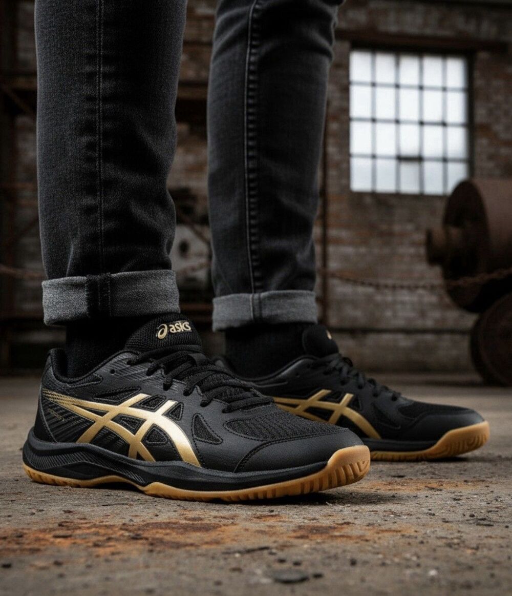 NEW ASICS Upcourt 6 Sneakers Tenis Squash Voleibol Pure Gold 1071A104 Men's 15